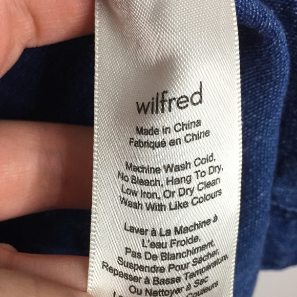 Aritzia Wilfred Trompette Dress With Linen Blue M - Picture 7 of 15